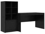 Desk with Drawer 2 pcs Black Oak 3337370