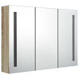 LED Bathroom Mirror Cabinet 89x14x62 cm Oak 326529