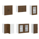 11 Piece Kitchen Cabinet Set Kalmar Brown Oak Engineered Wood 3314888