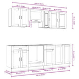 8 Piece Kitchen Cabinet Set Porto Concrete Grey Engineered Wood 3314845