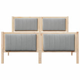 Bed frame Brown and light grey 135 x 190 cm Solid pine wood 878479