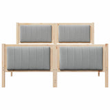 Bed frame Brown and light grey 140 x 190 cm Solid pine wood 3394323