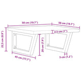 Basin Shelf Wall Mounted Steel and Solid Wood Oak 3302383