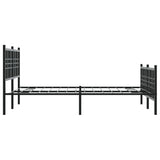 Metal Bed Frame without Mattress with Footboard Black 120x190cm 376339
