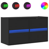 TV Wall Cabinet with LED Lights Black 80x31x45 cm 852286