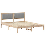 Bed Frame with Upholstered Headboard Light Grey 150 x 200 cm 878249