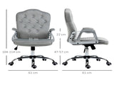 Velvet-Feel Work Chair, with Diamante Back - Grey T3398P377452