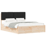 Bed Frame with Upholstered Headboard Black 150 x 200 cm 3398226