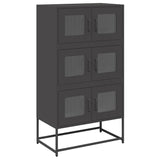 ZNTS Highboard Black 68x39x123 cm Steel 853350