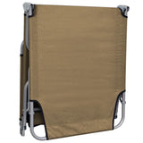 Sunlounger Taupe Powder-Coated Steel 189 x 58 x 27 cm Foldable 44294