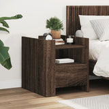 Bedside Cabinet Brown Oak 45x50x50 cm Engineered Wood 848282
