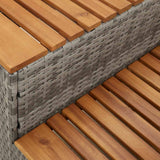 Hot Tub Step Grey 100x50x50,5 cm Poly Rattan and Solid Acacia 4103945