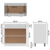 Drawer Bottom Cabinet Lyon White 80x46x81.5 cm Engineered Wood 801236