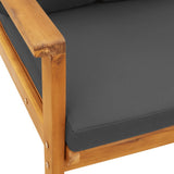 Garden Sofa Chair 2pcs with Cushion Solid Wood Acacia 366376