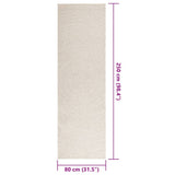 Rug ZIZUR Cream 80x250 cm Jute Look Indoor and Outdoor 4010374