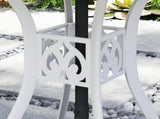 78 cm Round Garden Dining Table with Parasol Hole Antique Cast Aluminium Outdoor Table Only, White T3398P317619