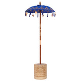 Parasol with Base Blue 95 x 95 x 260 cm Cotton and Wood 3356910