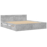 Bed Frame with Headboard without Mattress Concrete Grey 180x200 cm Super King 3295544