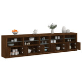 Sideboard with LED Lights Brown Oak 283x37x67 cm 3209029