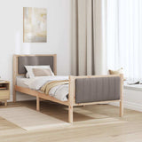 Bed frame Brown and taupe 75 x 190 cm Solid pine wood 878512