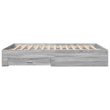 Bed Frame Grey Sonoma Engineered wood, Plywood Double Bed Frame 3280375