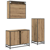 Bathroom Furniture Set 3 pcs Artisan Oak Engineered Wood 3402418