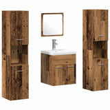 Bathroom Furniture Set with Door 4 pcs Old Wood Engineered Wood 3332577