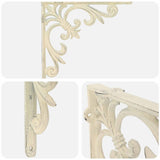 Wall Shelf Brackets 12 pcs Antique White 10 x 10 x 2.8 cm Steel 42038828