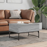 ZNTS Coffee Table Grey Sonoma 70x50x40 cm Engineered Wood and Metal 845374