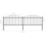 ZNTS Garden Fence with Spear Top Steel x3.4 m Black 277731