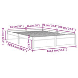 Bed Frame without Mattress Grey Solid Wood 140x200 cm 814951