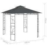 313914 Gazebo 3x3x2,7 m Anthracite 160 g/m