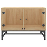 Coffee Table with Glass Doors Sonoma Oak 68.5x50x50 cm 836541