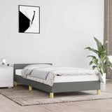 Bed Frame without Mattress Dark Grey 90x190cm Single Fabric 349888