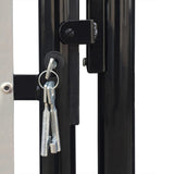 Black Single Door Fence Gate 100x150 cm 141687
