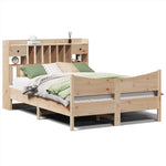 ZNTS Bed Frame without Mattress 140x190 cm Solid Wood Pine 3323389