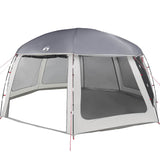 ZNTS Pool Tent with Removable Fly & Mesh Walls Grey 612x612 cm 4100639