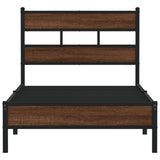 Bed Frame without Mattress Brown Oak 100x190 cm Engineered Wood 4017302