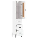 Highboard White 34,5x34x180 cm Engineered Wood 3200201