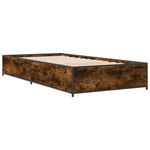 ZNTS Bed Frame Smoked Oak 90x200 cm Engineered Wood and Metal 845113