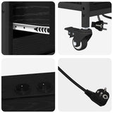 Cabinet with Charging Station Black Oak 76 x 41 x 72 cm 859835