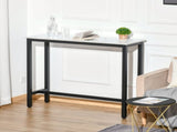 Bar Table Breakfast Marble Grain Dining Table Coffee Table with Adjustable Footpads, 120x40x100cm, T3398P344539