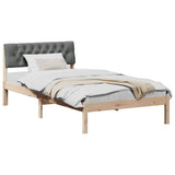 Bed frame Brown and dark grey 100 x 200 cm Solid pine wood 878630