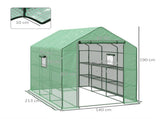Walk-in Greenhouse with 3 Tier 12 Shelves, Small Greenhouse with Reinforced PE Cover, Garden Plant T3398P377619
