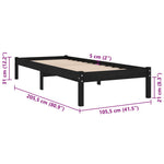 810011 Bed Frame without Mattress Black Solid Wood 100x200 cm