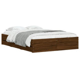 Bed Frame with Drawers without Mattress Brown Oak 120x190 cm Small Double 3207321