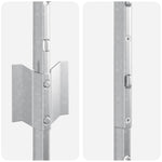 Fence Posts Height Adjustable Manual 44 pcs Silver 140 cm Steel 3335954