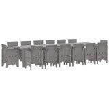 Garden Dining Set 15 pcs Light Grey Polt rattan 3378650