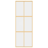 Sliding Door Gold 76x205 cm Clear ESG Glass and Aluminium 155154