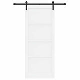 Sliding Door 86 x 211 cm Engineered Wood White and Black 3449966